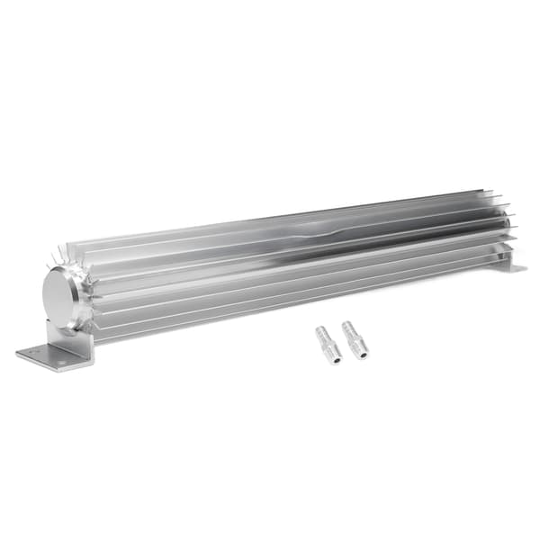 18 Tommer Transmissionskøler Dobbelt Pass Finned Anodiseret Aluminium Universal til de fleste biler og lastbiler
