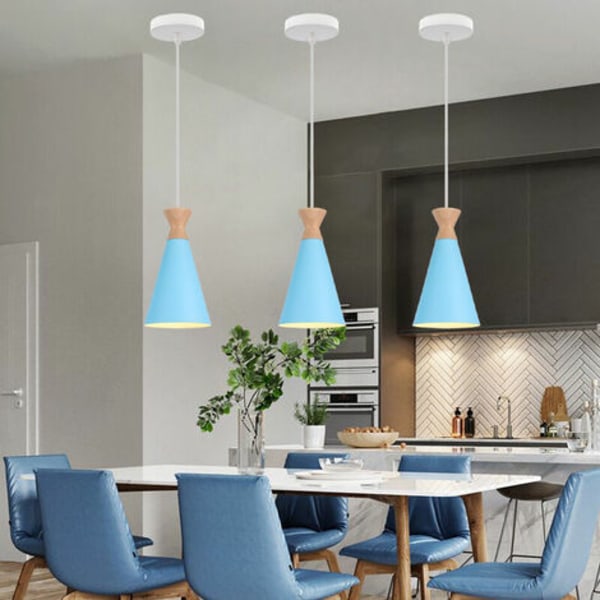 Industriell anheng Lysekrone Kreativ Moderne Dekor Pendel Lampe Stue Soverom - Blå