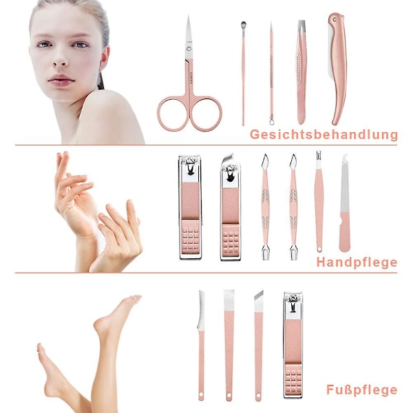 16 delar nagelklippare vård resor set