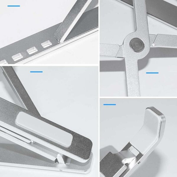 (Apple Silver - N71 kaksikerroksinen alumiiniseosjalusta) Jäähdytys taitettava tietokoneteline