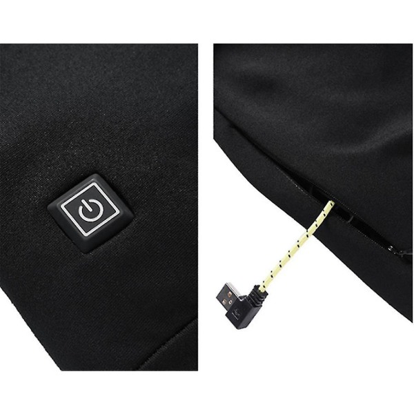 Elektrisk Opvarmet Sweater Usb Charging Termisk Undertøj XL Black