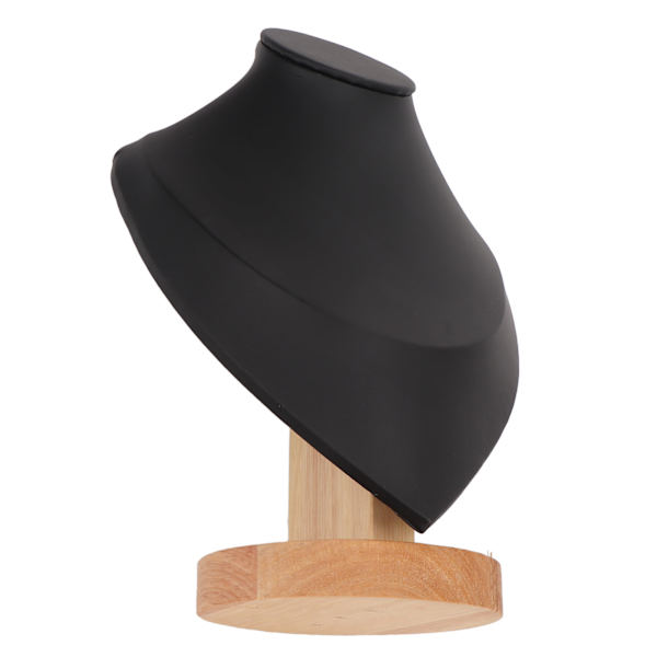 Elegant trä halsband display stativ för hem eller smycken butik - Flerfunktionell smycken byst hållare i svart för mässor Black