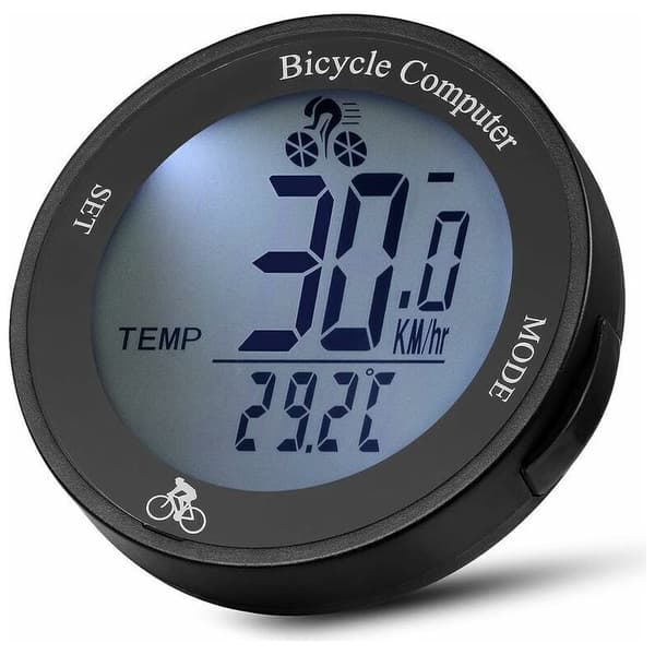 Vandtæt trådløs cykelcomputer speedometer med LCD-baggrundsbelysning, multifunktionel cykelkilometertæller,