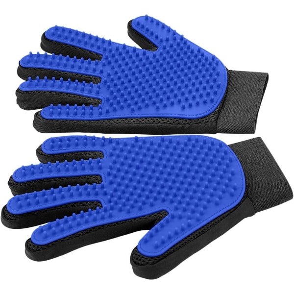 Pet Grooming Handskar - Mjuka borstvantar - Högeffektiva hårborttagningshandskar - Femfingerförstärkt design - Idealisk för