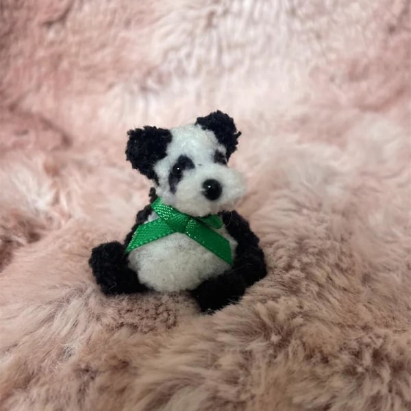 Tiny Handmade Teddy Bear - A Little Pocket Bear Klem green