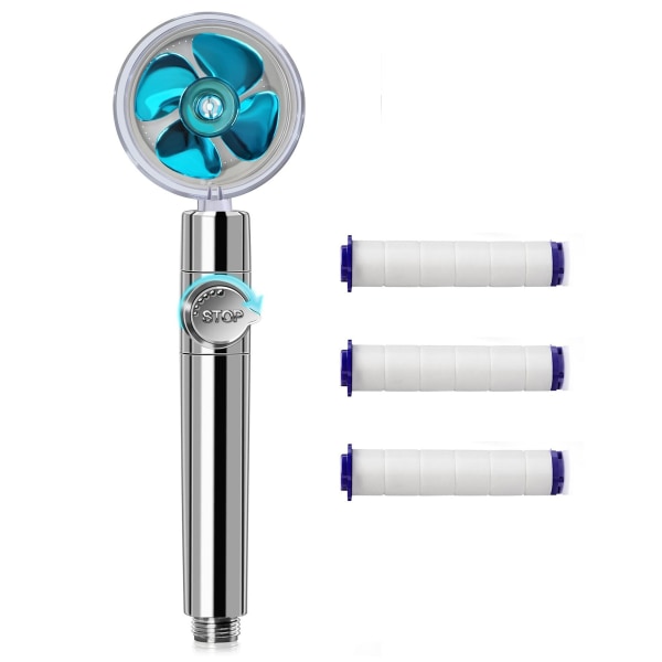 Trykbruserhoved med tryksat bi-turbo propelventilator 3 filterelementer (blå + 3 filterelementer)