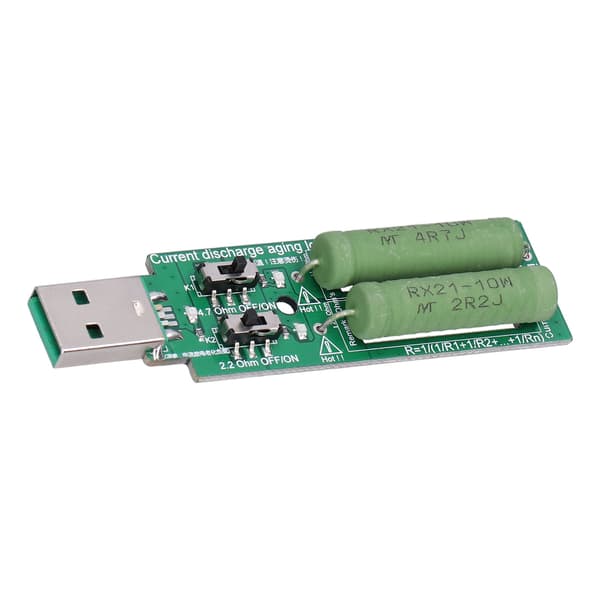 Mini USB Belastningstester Power Bank 1A 2A Strømafbryder 5VDC