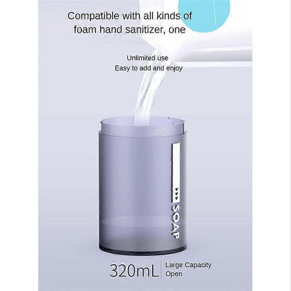 [HT]Skumsæbedispenser Automatisk Genopladelig 320 ml Flydende Sæbedispenser Digital Skærm Skumhånddispenser Blue