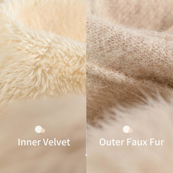 Kvinder Vinterhandsker Touchscreen Handsker Termiske Vindtætte Handsker Bløde Varme Faux Fur Handsker til beige