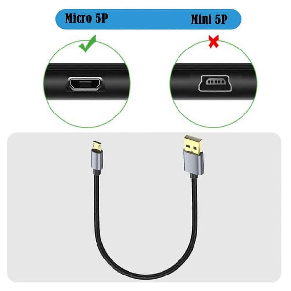 3m 480Mbps USB A til Micro Opladnings- og Synkroniserings-USB-kabel til Samsung Galaxy J7 S7 S6 Kindle Fire HD Tablet