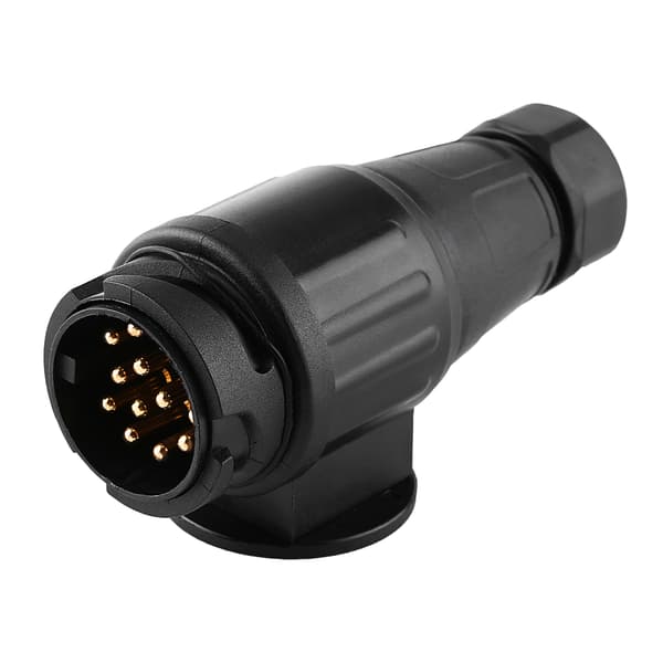 12V 13-polet elektrisk trailerstik plastik konnektor adapter sort