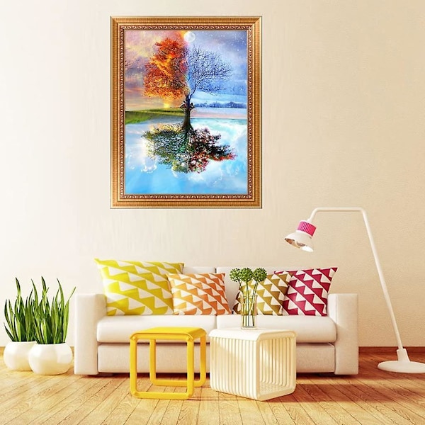 5d-diamant-schilderij Set Om Zelf Te Maken, Motiive: Magic Tree with Crystal Embroidery, Kruissteek, Handicrafts Voor Plat- Muurdecoratie, 30 * 40cm