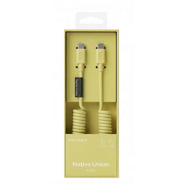 USB-C til USB-C-kabel 60W spiralformet 1,2m POP-serie hurtiglading Yellow