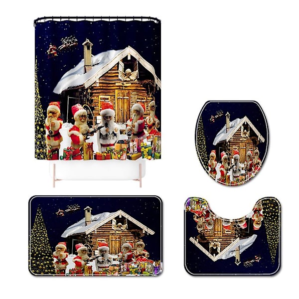 4pac Santa Claus Print vattentät duschdraperi