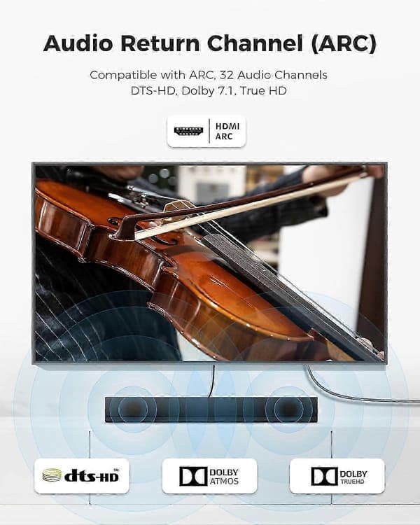 HDMI ARC-kabel for lydplanke, 4K@60Hz HDR-kompatibel, 2M