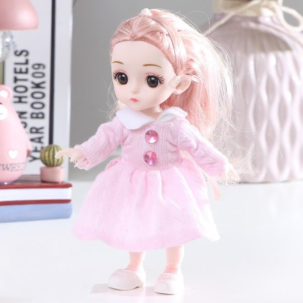 Pædagogisk legetøj til og piger Mini Dress Up Princess Dolls Pink