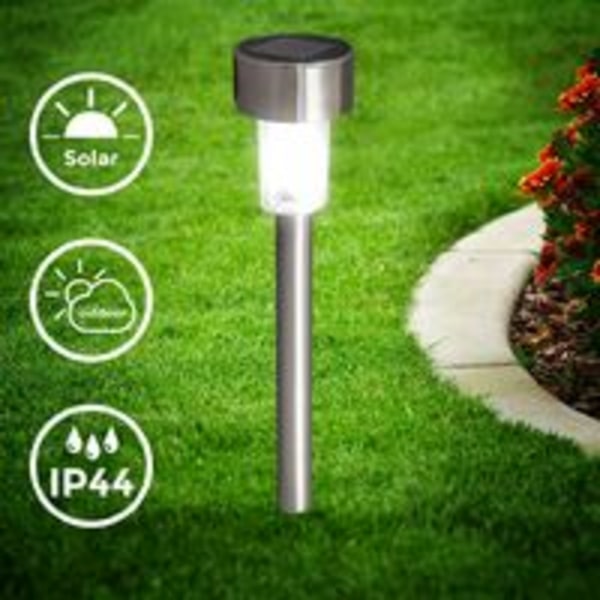 sett med 12 LED solcellelys for utendørs bruk I Ø55 mm I IP44 I automatisk av/på I hagelampe I hagelampe med stake I solcellelampe