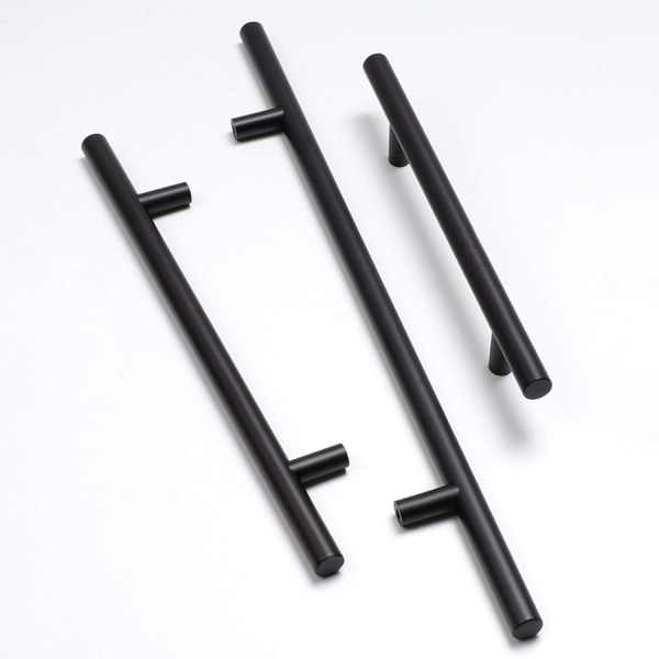 2 stk skaphåndtak, skuffehåndtak, aluminiumslegering (svart, hullavstand: 96mm)GroupM