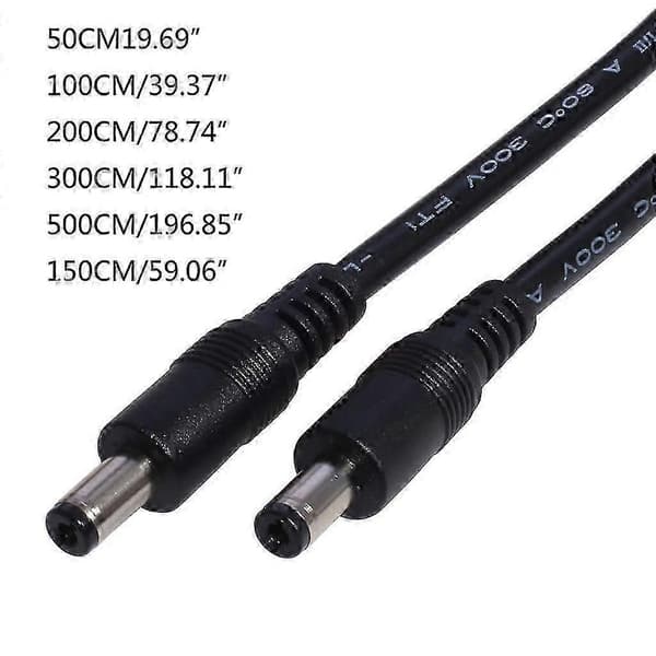 DC5521 Han til Han Kabel 18AWG 5.5x2.1mm Strømkabel EU Adapter_Lucky_B[ht] 2m