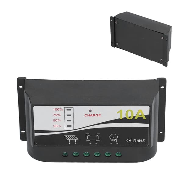 Slitesterk ABS Solar Charge Controller Regulator 12V 24V Solcellepanel Lader