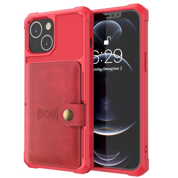 [HT]iPhone 13 Mini - Deksel med kortholder Grön