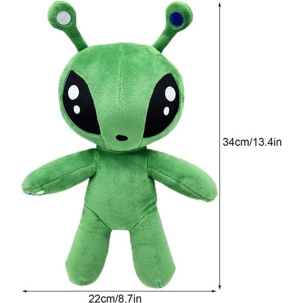 Alien Plyslegetøj, Grøn Alien, 34cm, Blød Alien Dukke, Plys Alien Legetøj til Animationsfans og Venner