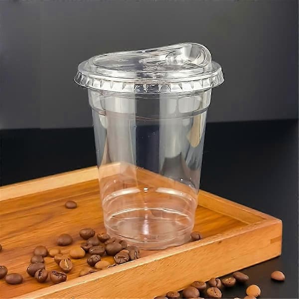 12oz Plastmugg med direkt dricklock Klar engångsmugg 12oz