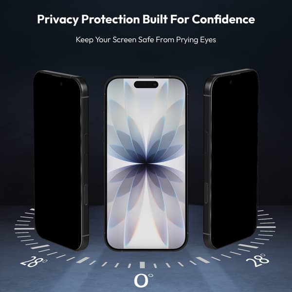 2-Pack iPhone 17 Privacy Skärmskydd & 2-Pack linsskydd - Härdat Glas | [Automatisk Installation] - Bubbelfritt iPhone 17