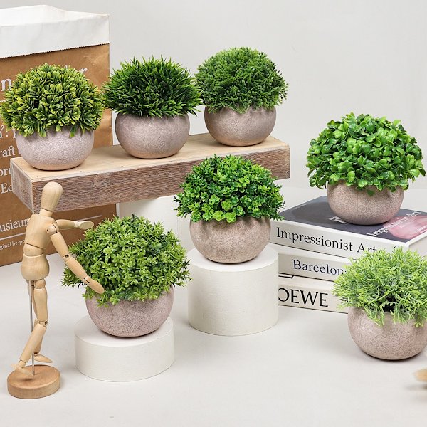 Simulerede grønne planter Nordisk stil hjemmekontor dekoration pottegrønne planter (Milan græs potteplanter)