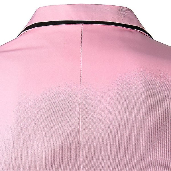 Mænd Blazer Letvægts Casual Solid One Button Slim L Pink