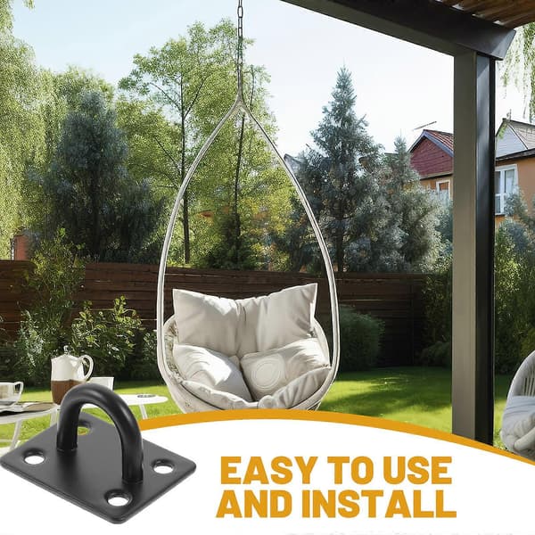 2 stk. Pad Eye Plader i Rustfrit Stål, Loftkroge, Kraftige Pad Eye Plader[ht]