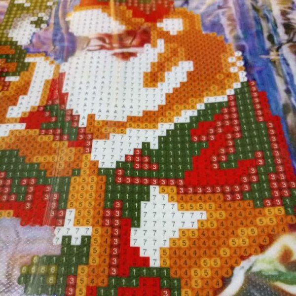 5d Maleri Diamant Julemand Chat med dyr Jul diy Korssting Harpiks dekoration Hjem Stue 30 * 30cm