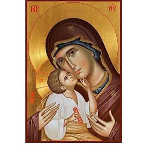 Diamantmaleri af Madonna Holding Child (40*50 cm)