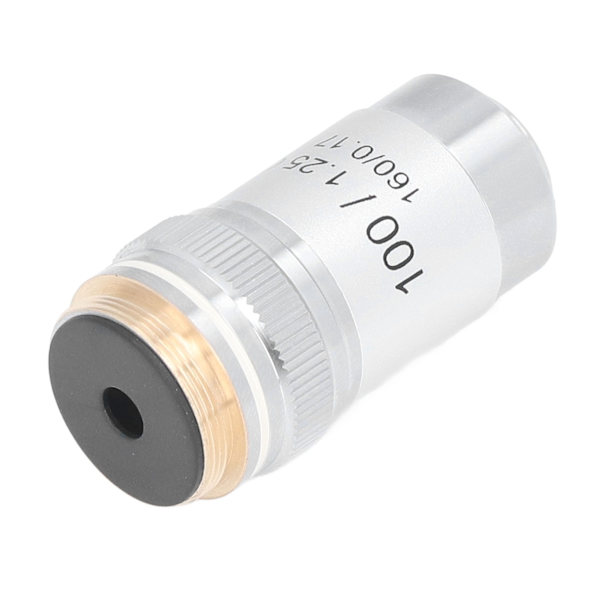 Højeffekts 100X Akromatisk Objektiv Linse Messing Forkromet Interface 20,2 mm