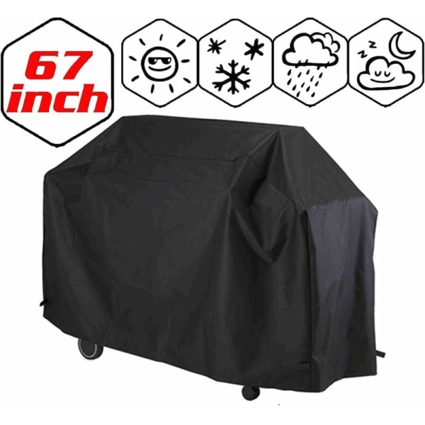 165*71*122CM BBQ Cover Udendørs BBQ Grill Cover 420D Oxford Cloth BBQ Møbelcover, Grill Beskyttende Cover