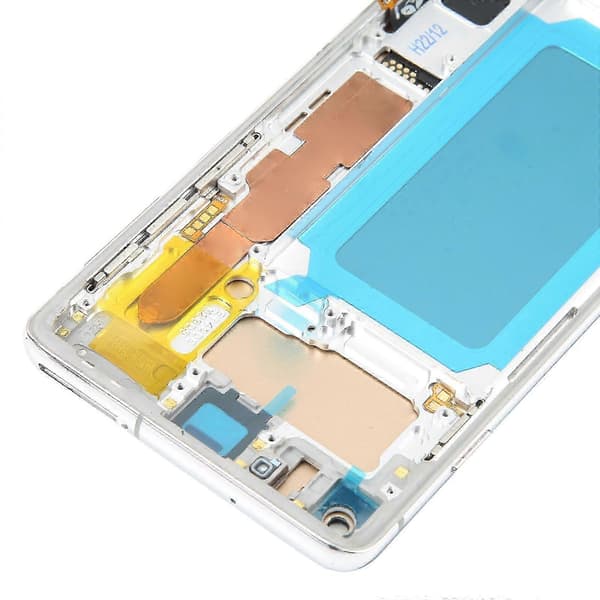 TFT LCD-skärm för Samsung Galaxy S10 SM-G973 Digitizer komplett enhet med ram, stöder inte fingeravtrycksidentifiering Silver