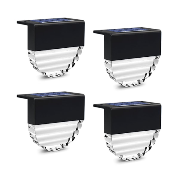 SL-616 farverigt varmt lys dual mode solcelledrevet trappelys (4 stk hvid boks),