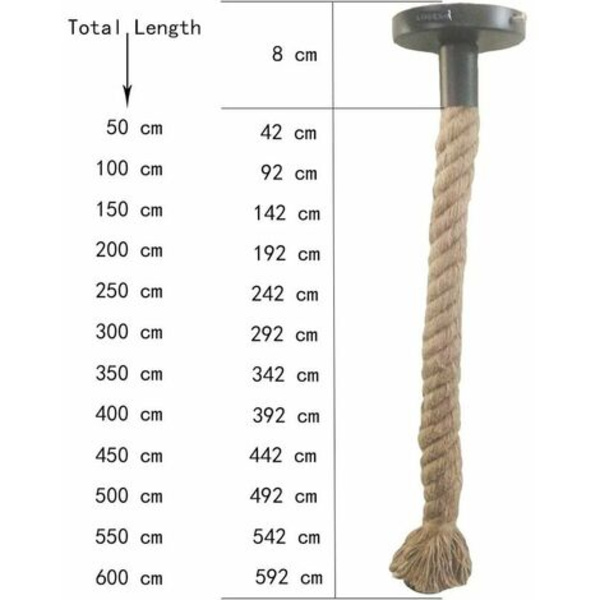 Hamp Rope Lysekrone, 150 cm AC 220V E27 Vintage Retro Style Reb Pendel Lampe til Restaurant Bar Cafe Belysning Brug (syng