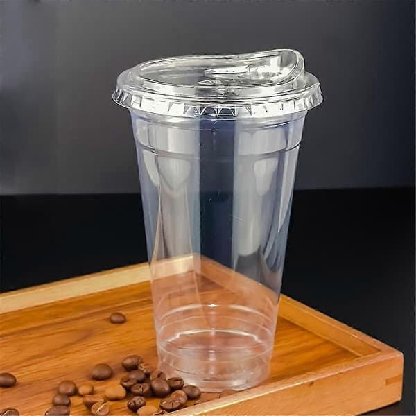 12 oz plastikbæger med direkte drikkelåg Klart engangsbæger 12oz