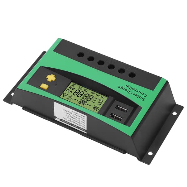Solar Charge Controller PWM 12V 24V 30A med 2 USB 5V-utganger for RV-båttilbehør