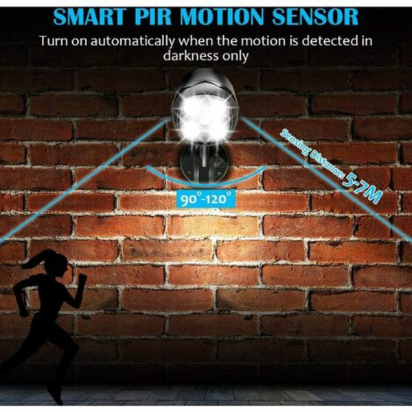 Rörelsesensorlampa utomhus, IP65 vattentät batteridriven 600lm LED-spotlight, rörelsesensor med flexibelt batteri för