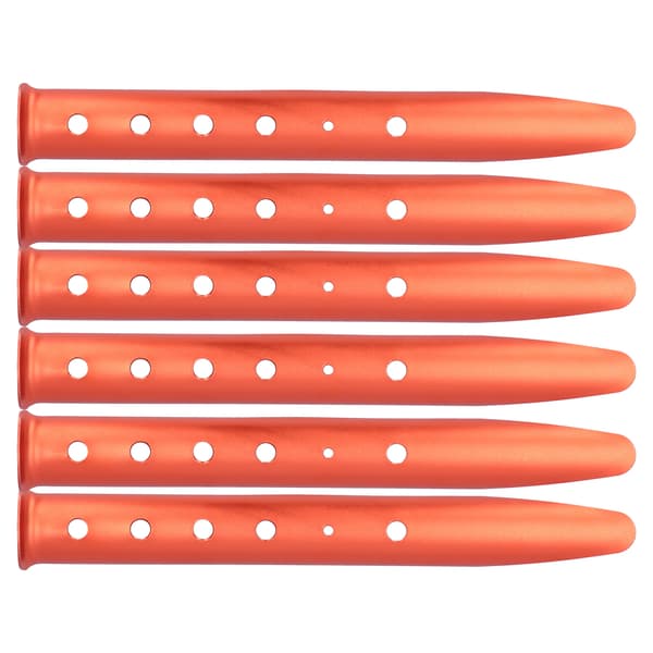 6-pack Orange US-formad Camping Strand Sand Peg Snö Mark Stake av Aluminiumlegering