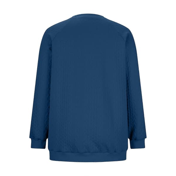 Dame Oversized Sweatshirt Afslappet Langærmet Rund Hals Tekstureret Løs Pullover Efterårsskjorte med Lommer Grå L Gray L