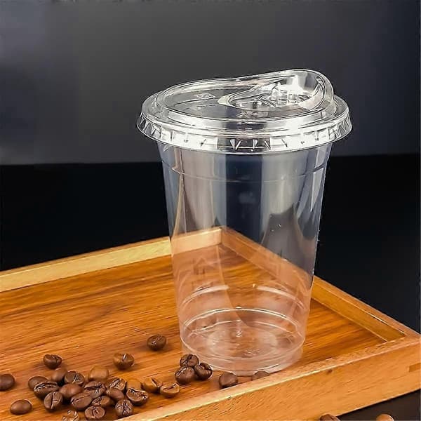 12oz Plastmugg med direkt dricklock Klar engångsmugg 12oz