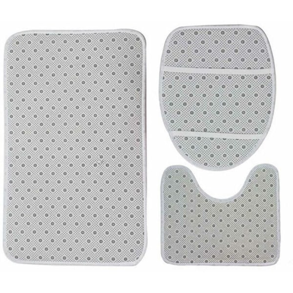 3 stk Toilettilbehør Bademåtte+Konturmåtte+Toiletlåg Måtte-Sort-Bliv nøgen，Til toiletter, toiletter mv.