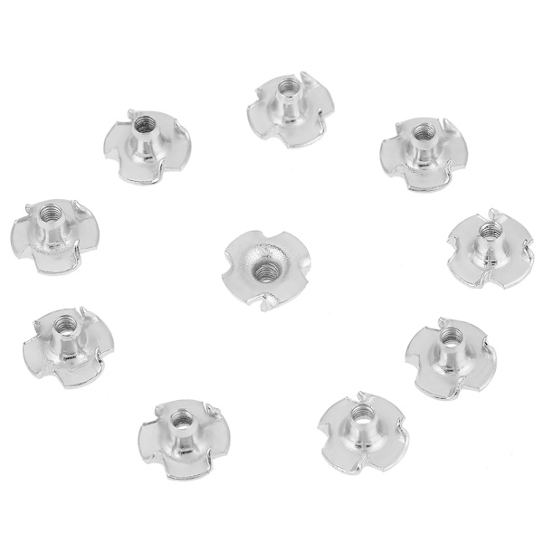 Galvaniserade T-muttrar i stål för träbearbetningsmöbler, 100-pack M4
