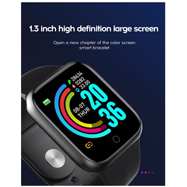 Sport smart armbånd med stor skjerm (det svarte),