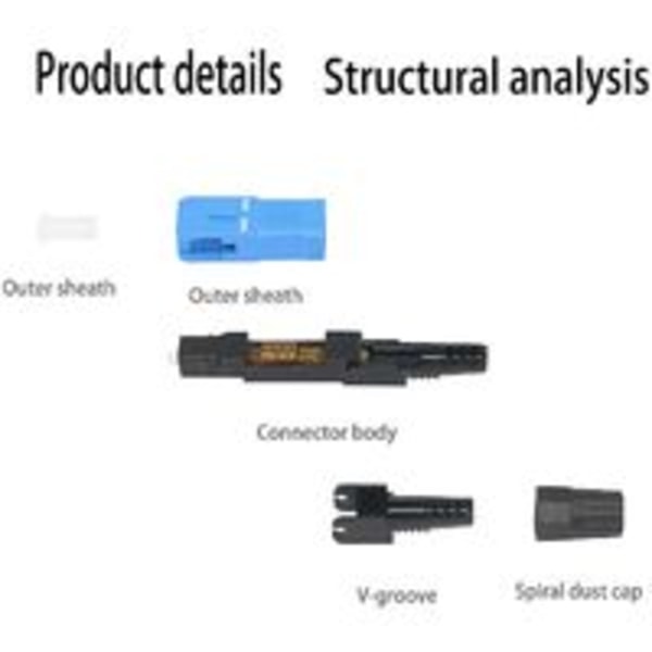 10 stk Sc/apc Fiberoptisk integrert kontakt Enkelmoduskomponent