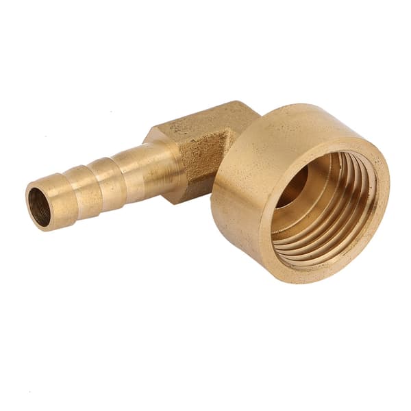 Messinkinen kulmaliitin piikkiliittimelle (8 mm)
