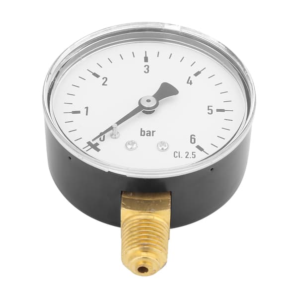 Sidemontert Manometer Lufthydraulisk Trykkmåler 0-6 Bar 1/4 NPT